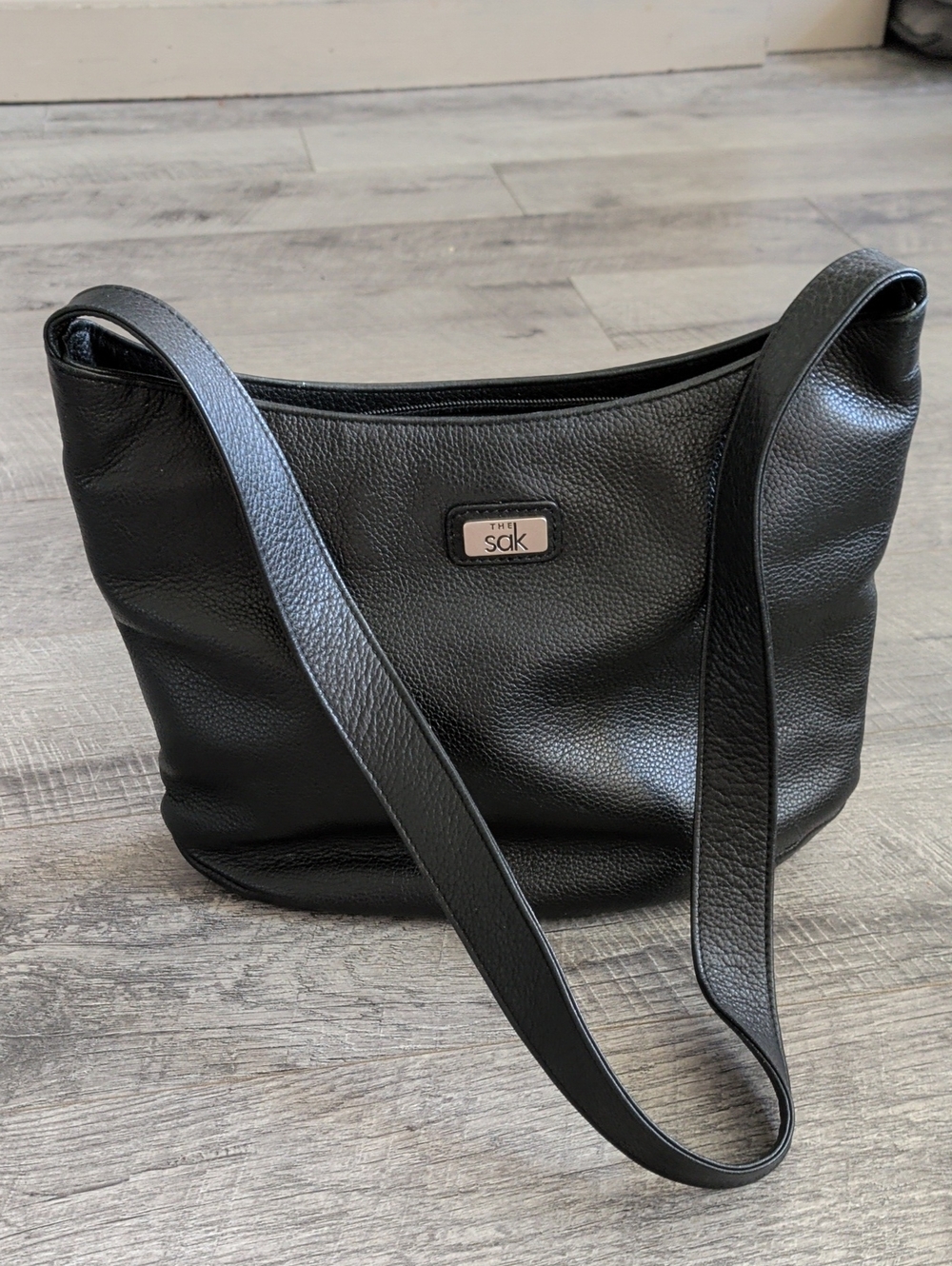 The Sak Black Pebbled Leather Hobo Shoulder Bag